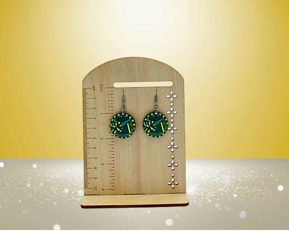 MDF-Round Shaped Sublimated Cheer Themed Earrings 1 inch