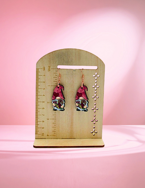 MDF-Gnome Shaped Sublimated Earring 1.5 inch