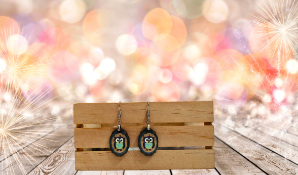 Oval Frame Shaped Sublimated MDF Earrings 1 Inch