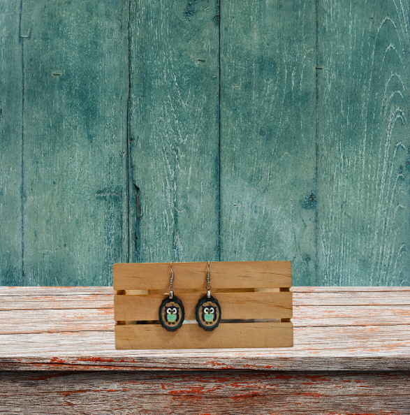 Oval Frame Shaped Sublimated MDF Earrings 1 Inch