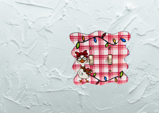 Wavy Edge Shaped Sublimated Double Switch Plate Cover