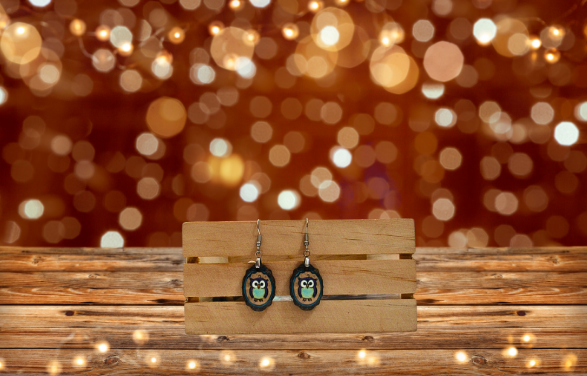 Oval Frame Shaped Sublimated MDF Earrings 1 Inch