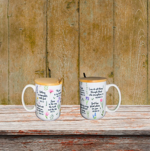 15 oz, Mug with Spoon and Lid Sublimated