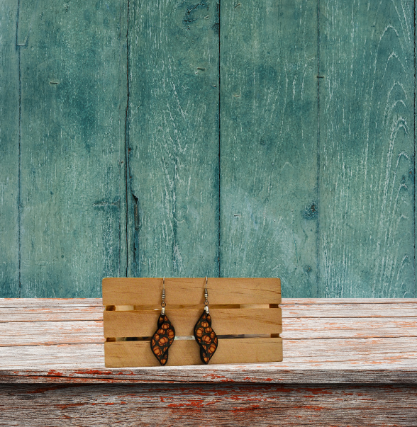 Fall Themed New Swirl Shaped Sublimated MDF Earrings 1.5 inch