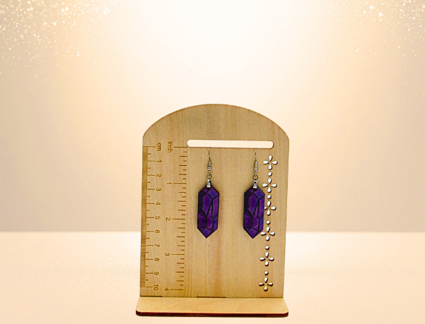 MDF-Gemstone shaped Sublimated Earrings 1.5 inch