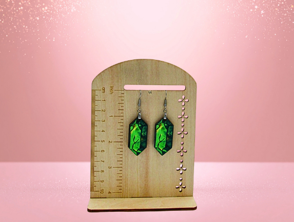MDF- Chubby Gemstone shaped Sublimated Earrings 1.5 inch