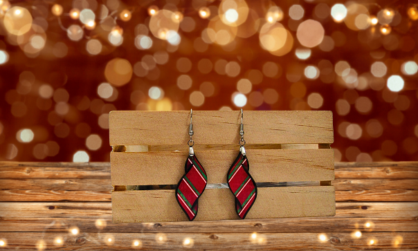 New Swirl Shaped Sublimated MDF Earrings 1.5 inch