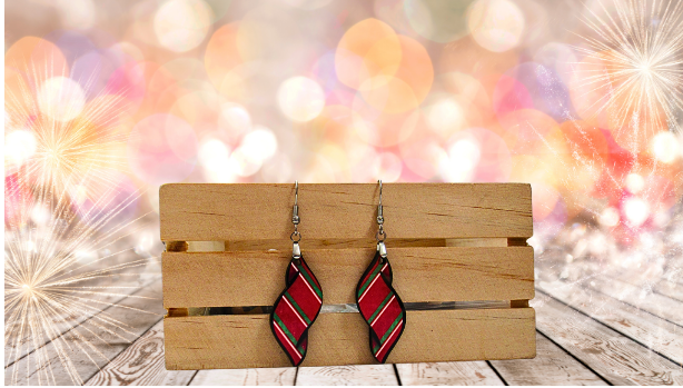 New Swirl Shaped Sublimated MDF Earrings 1.5 inch