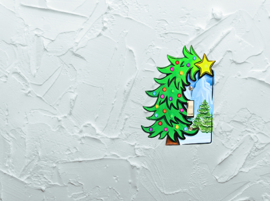 Whimsical Tree Shaped Sublimated MDF Light Switch Plate