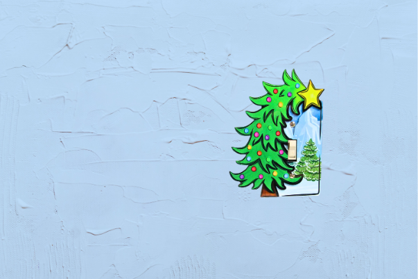 Whimsical Tree Shaped Sublimated MDF Light Switch Plate