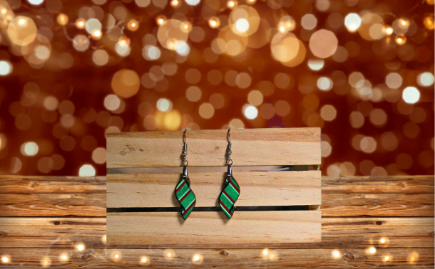 New Swirl Shaped Sublimated MDF Earrings 1 inch