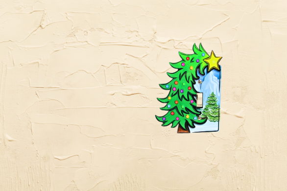 Whimsical Tree Shaped Sublimated MDF Light Switch Plate