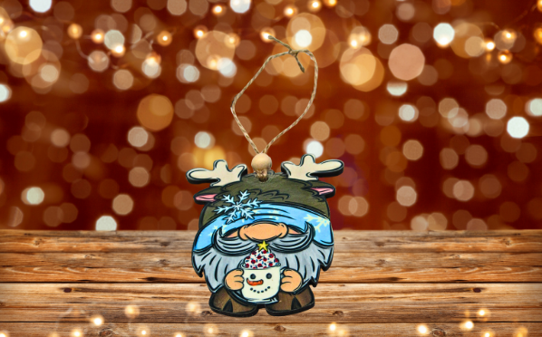 MDF - Reindeer Gnome Shaped Sublimated Ornament