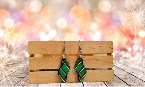 New Swirl Shaped Sublimated MDF Earrings 1.5 inch