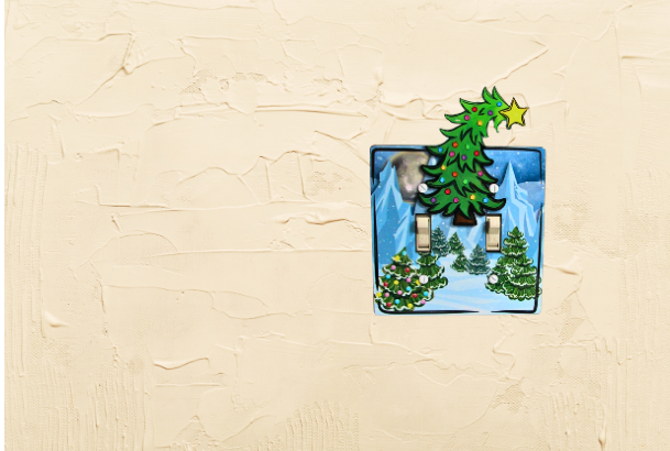 MDF-Whimsical Tree Shaped Sublimated Double Light Switch Plate