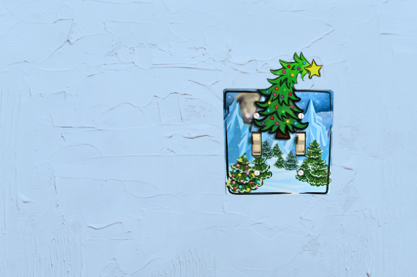 MDF-Whimsical Tree Shaped Sublimated Double Light Switch Plate