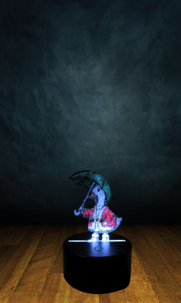 Glitter Acrylic Goose with Umbrella Shaped Sublimated Light