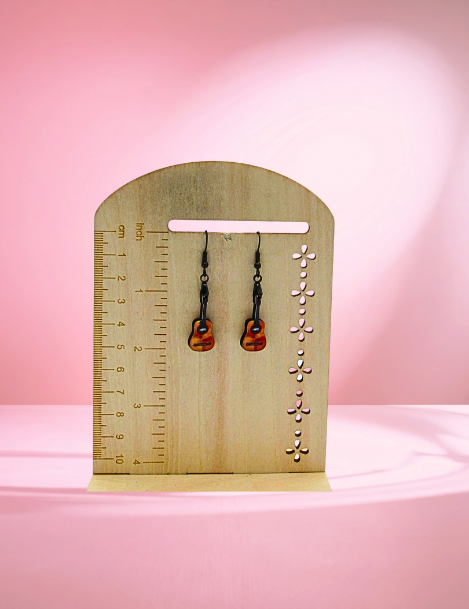 MDF-Guitar Shaped Sublimated Earrings 1 inch