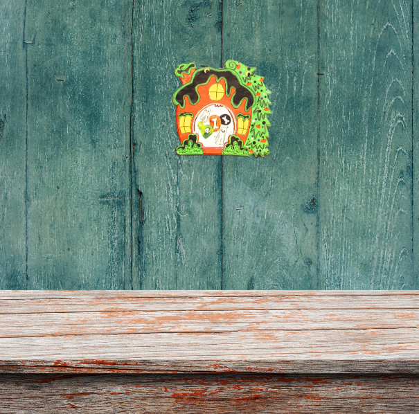 House with Tree Shaped Sublimated Door Hanger