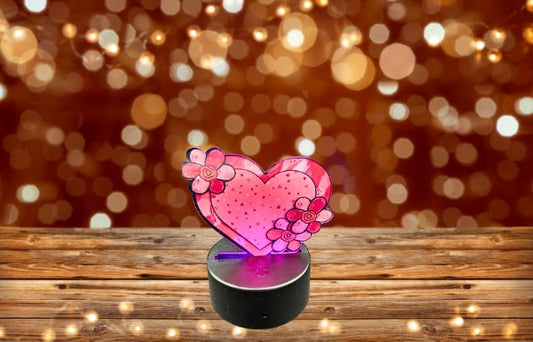 Heart Shaped Sublimated Acrylic Light