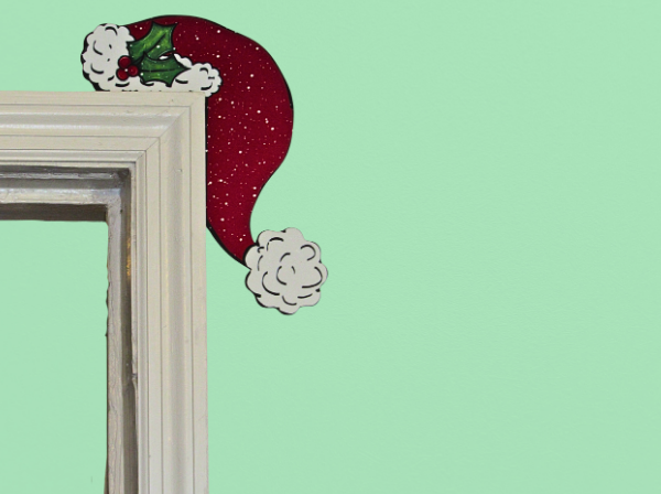 Santa Hat Shaped Sublimated Corner Sitter