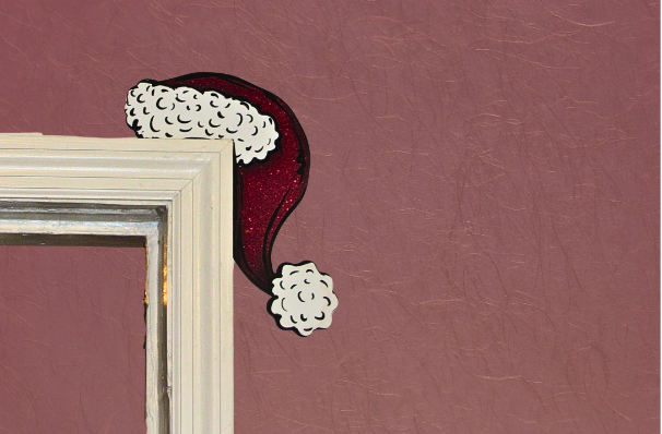 Santa Hat Shaped Sublimated Corner Sitter