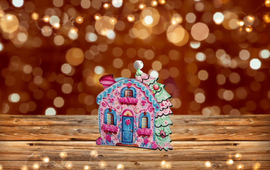 House with Tree Shaped Sublimated ornament