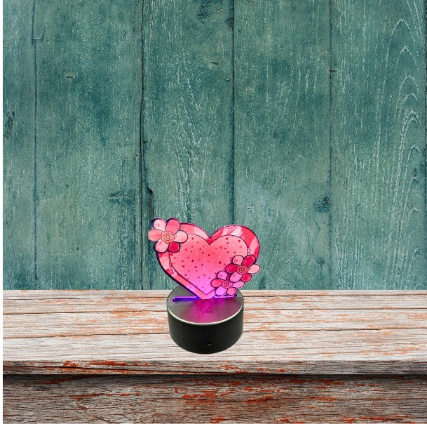 Heart Shaped Sublimated Acrylic Light