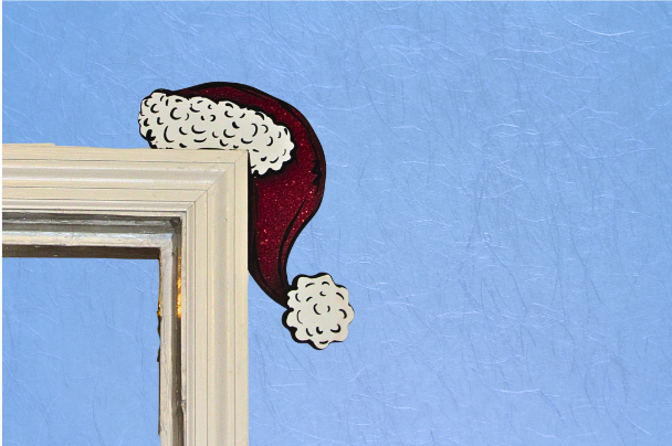 Santa Hat Shaped Sublimated Corner Sitter