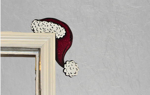 Santa Hat Shaped Sublimated Corner Sitter