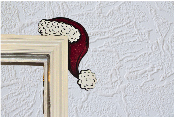 Santa Hat Shaped Sublimated Corner Sitter