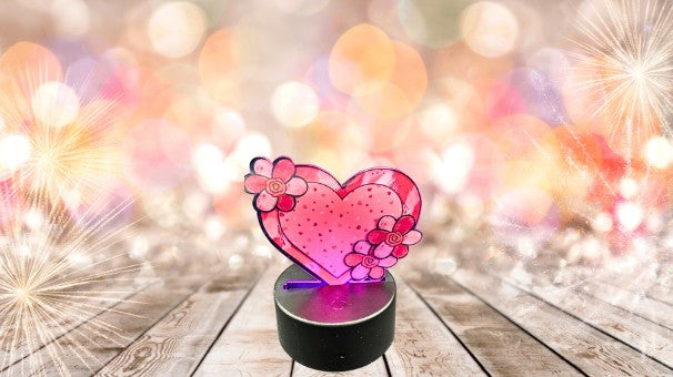 Heart Shaped Sublimated Acrylic Light