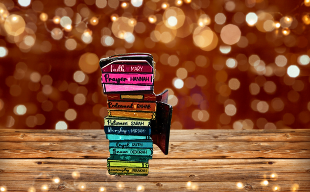 MDF- Stacked Book Shaped Sublimated Hair Clip