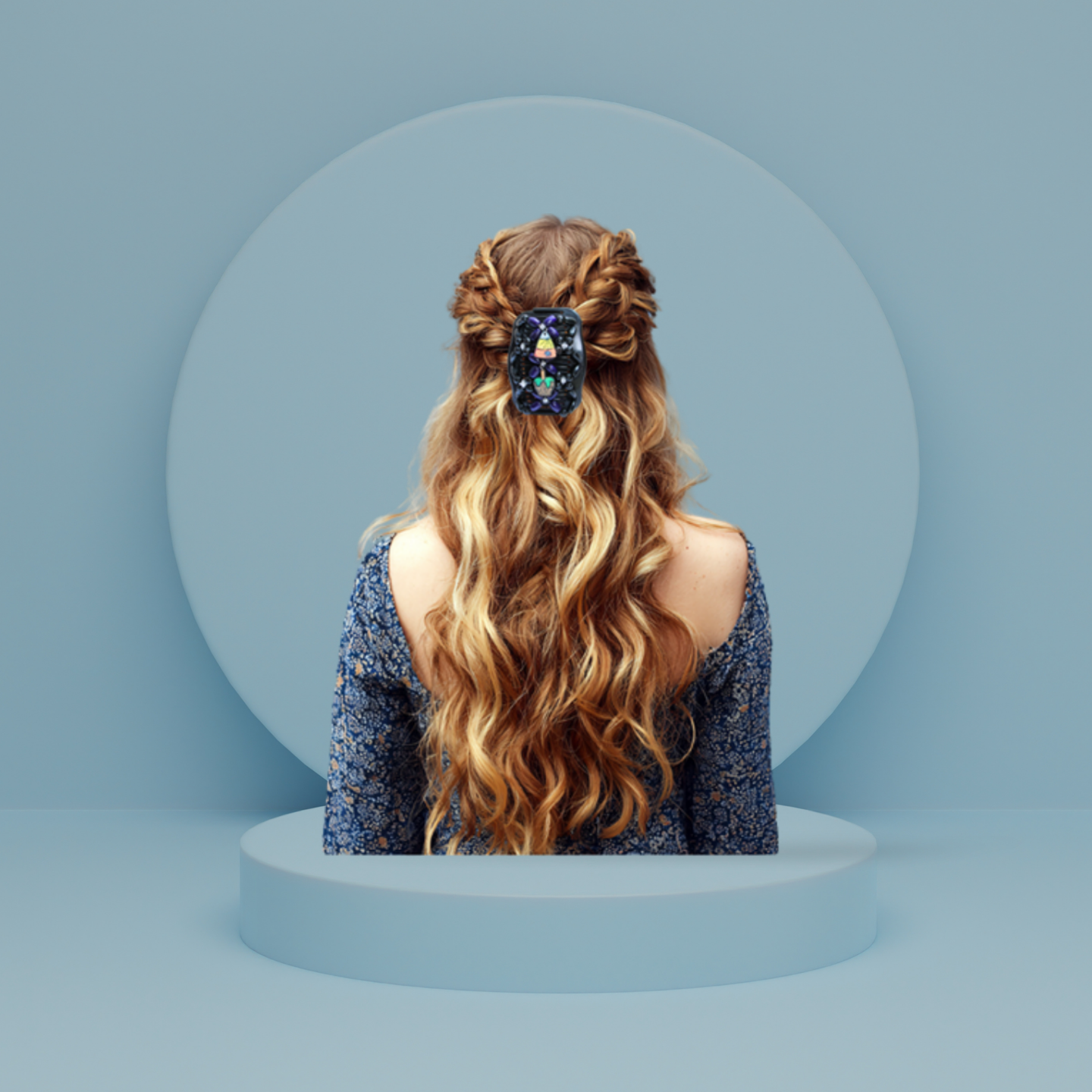 Double Comb Hair Clip With Sublimated Interchangeable Charms