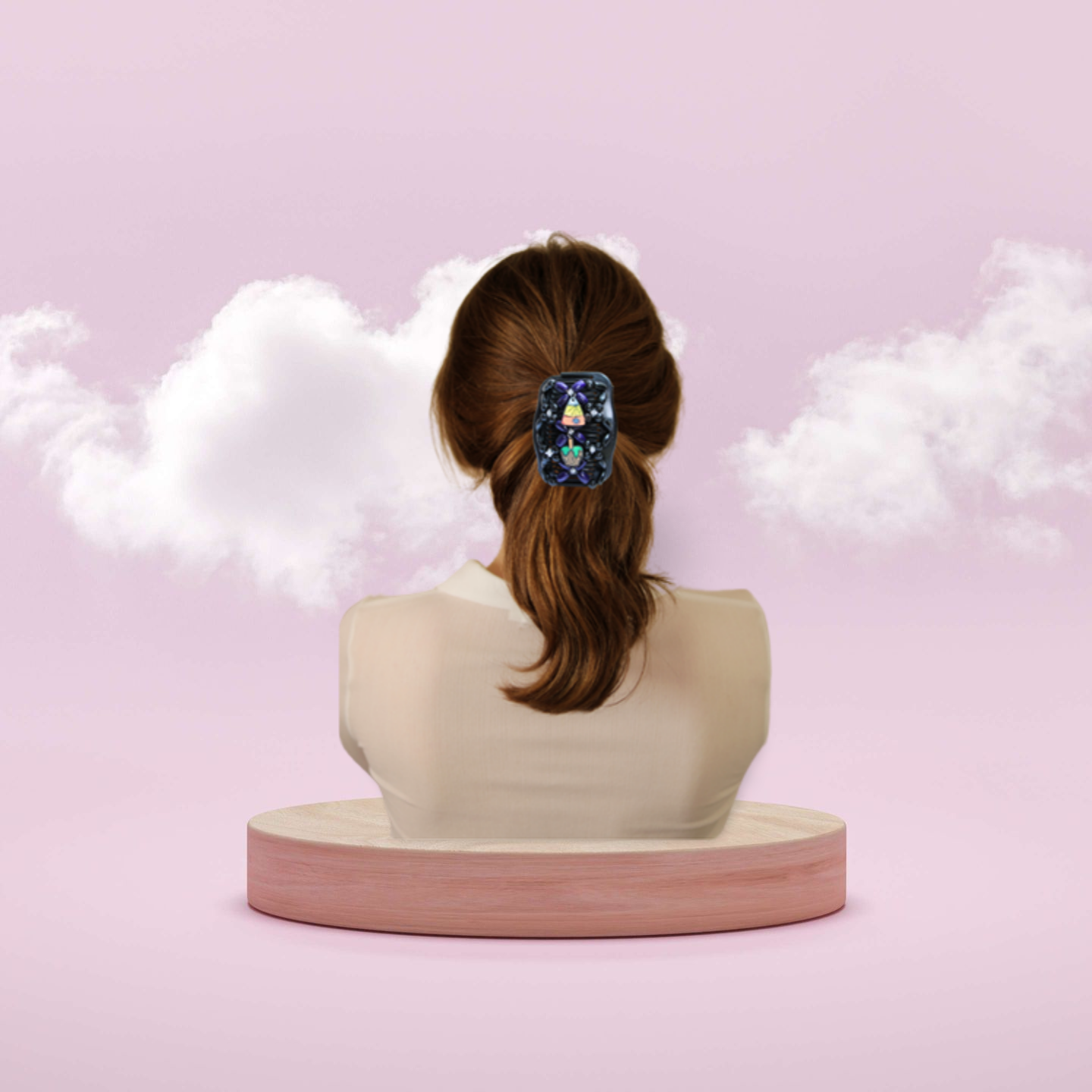 Double Comb Hair Clip With Sublimated Interchangeable Charms