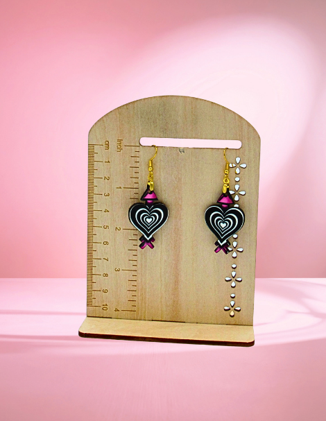 MDF-Heart Arrow Shaped Sublimated Earrings 1.5 inch