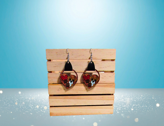 MDF- Round Heart Shaped Sublimated Earrings 1.5 inch