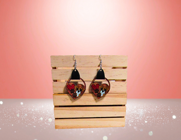 MDF- Round Heart Shaped Sublimated Earrings 1.5 inch