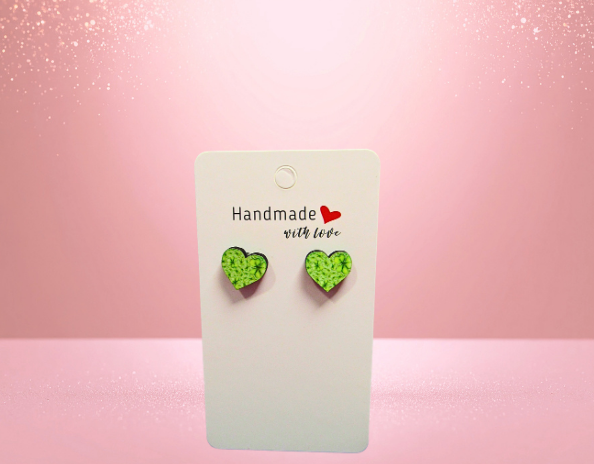 MDF-Heart Shaped Sublimated Stud Earrings