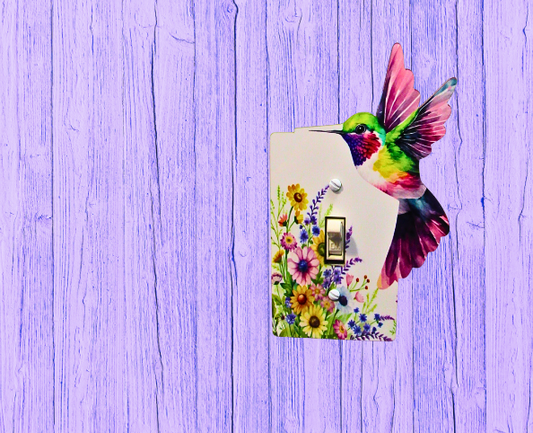 Hummingbird Shaped Sublimated Light Switch Plate