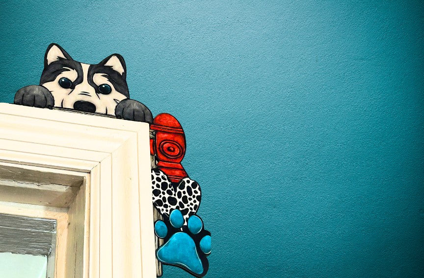 Dog Shaped Sublimated Corner Sitter