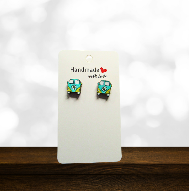 MDF- Hippi Van Shaped Sublimated Stud Earring