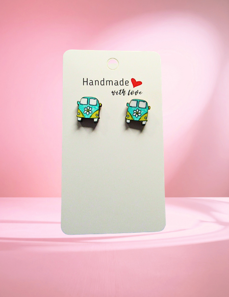MDF- Hippi Van Shaped Sublimated Stud Earring