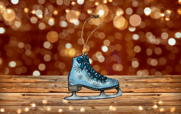 MDF - Ice Skate Shaped Sublimated Ornament