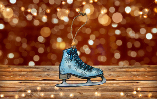 MDF - Ice Skate Shaped Sublimated Ornament