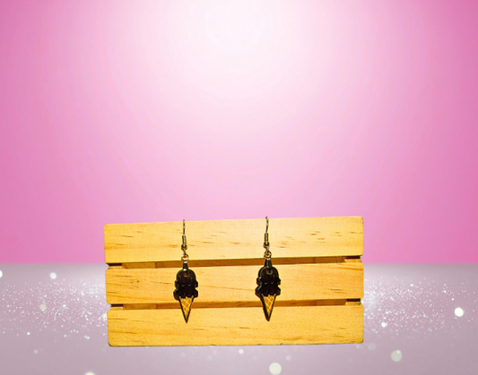 MDF-Ice Cream Cone Shaped Sublimated Earrings 1 inch