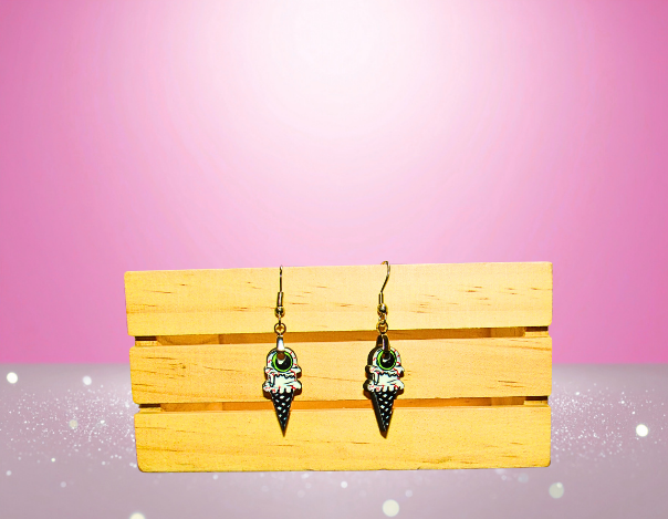 MDF-Ice Cream Cone Shaped Sublimated Earrings 1 inch