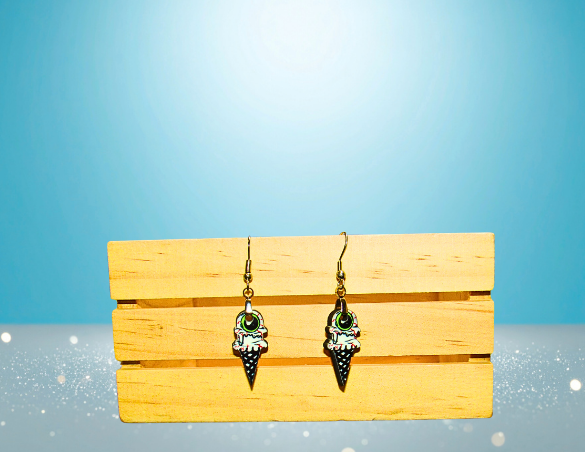 MDF-Ice Cream Cone Shaped Sublimated Earrings 1 inch