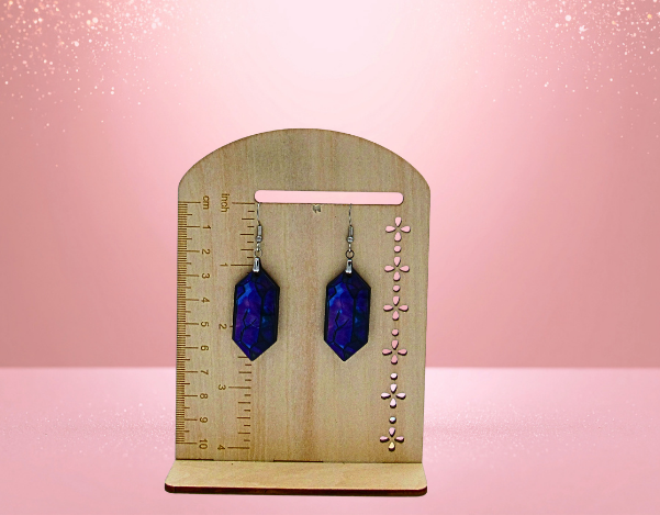 MDF- Chubby Gemstone shaped Sublimated Earrings 1.5 inch