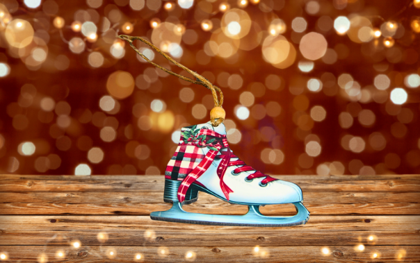 MDF - Ice Skate Shaped Sublimated Ornament